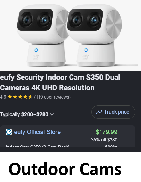 Eufy Cam S350 Dual Cameras